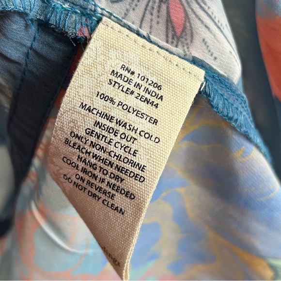 Soft Surroundings Multicolor Floral Kimono Womens L sheer layer Boho Hippie - Picture 7 of 12